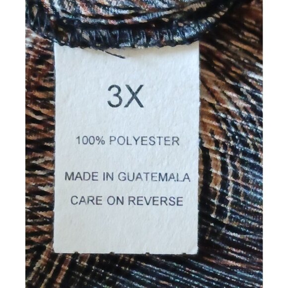 Vintage Plisse Maxi Skirt 3X Bird Feather Print Slits Elastic Neutral Minimalist - Picture 6 of 6